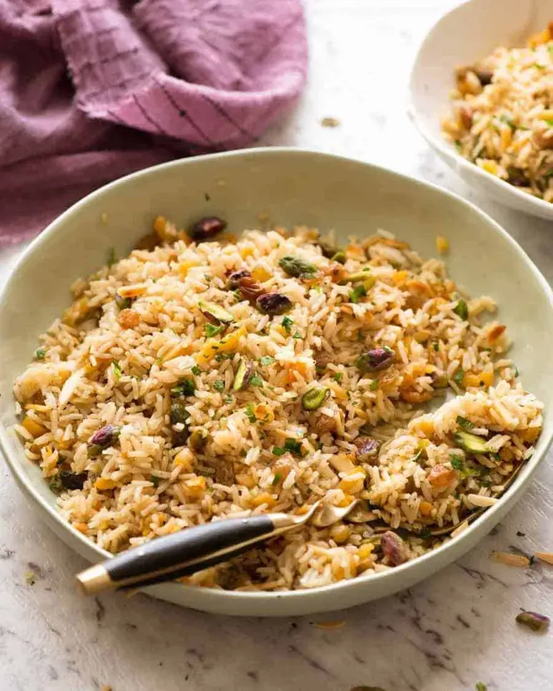 Hosting The Perfect South Asian Holiday Dinner – Pilaf with Saffron and Dried Fruits.