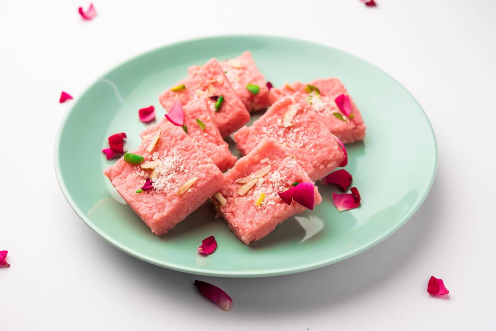 Hearts, Roses, and Gulab Jamuns: South Asian Desserts To Sweeten Your Valentine’s Day! - Rose Flavoured Barfi 